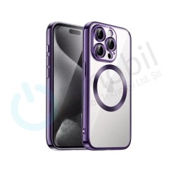 İphone 11 Promax Metal Görünümlü  Magsafe Uyumlu Lüks Kılıf MOR