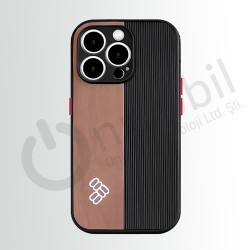 Iphone 13 Promax  Lost Silikon Çift Renkli Kılıf KAHVERENGİ EKRU