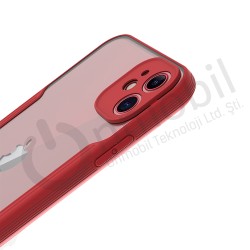 Iphone 13 Pro Bubble Şeffaf Kılıf KIRMIZI