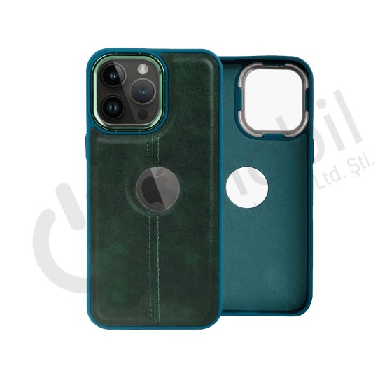 Iphone 11 Promax Cross Creative Tpu Deri Görünümlü Kılıf YEŞİL