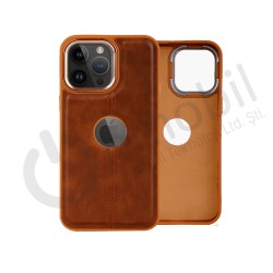 Iphone 11 Promax Cross Creative Tpu Deri Görünümlü Kılıf KAHVERENGİ